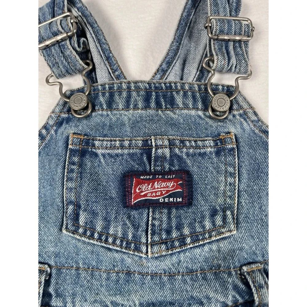 Old Navy Baby Denim Overalls Toddler 12-18 Months Vintage Y2K 2000s Blue Jean